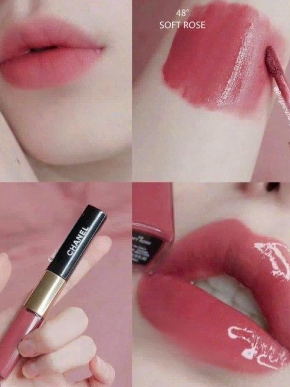 CHANEL 48 Soft Rose Lipstick Le Rouge Duo Ultrawear Liquid Lip Colour New in Box